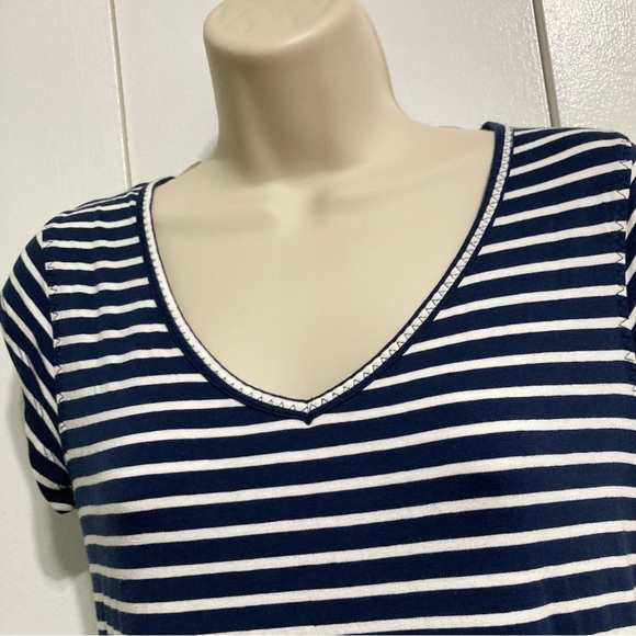 TOAD and CO Marley Blue and White Nautical Striped Short Sleeve Pocket Dress - Picture 10 of 13